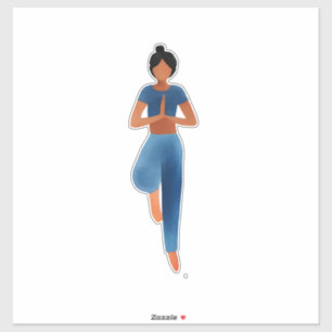 Yoga girl , yoga art  sticker