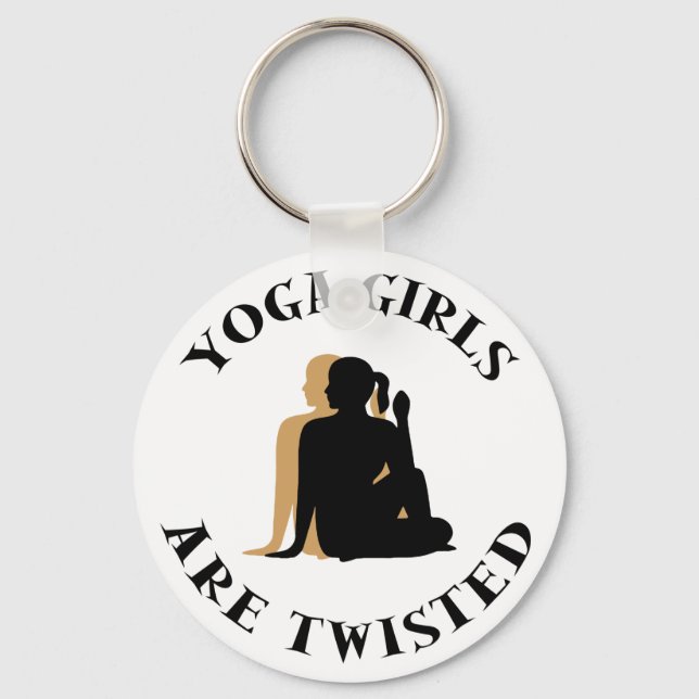 Yoga GIrls Are Twisted  Gift Keychain (Front)