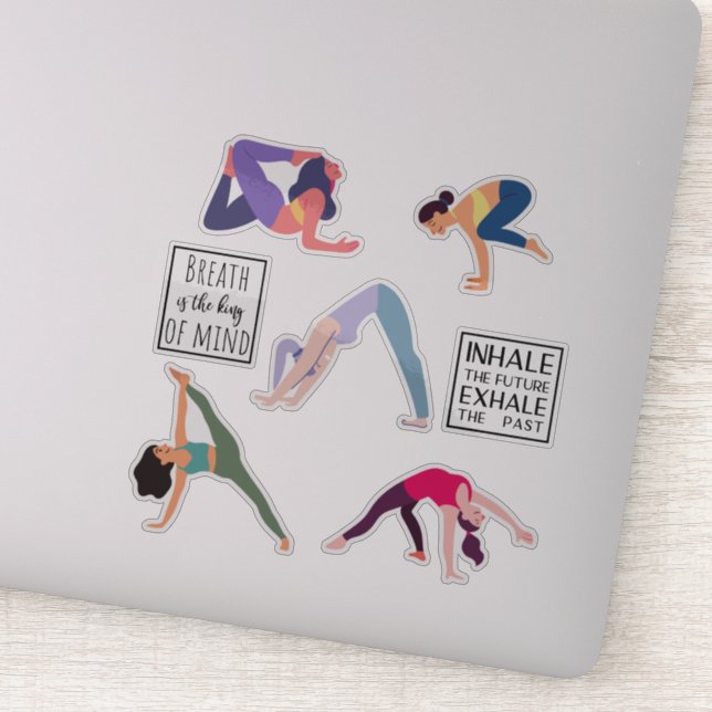 Yoga Girls Cute Quotes & Yoga Poses Sticker (Detail)