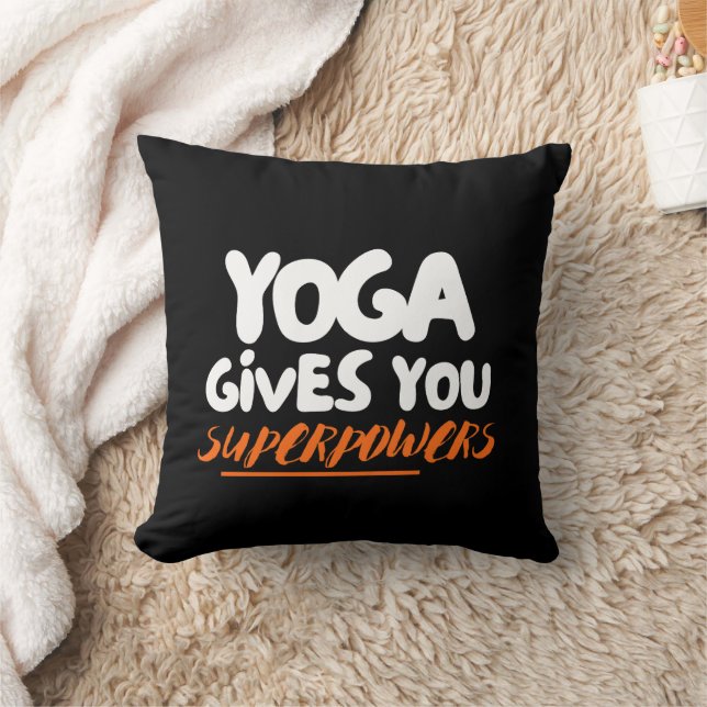 Yoga gives you super powers throw pillow (Blanket)