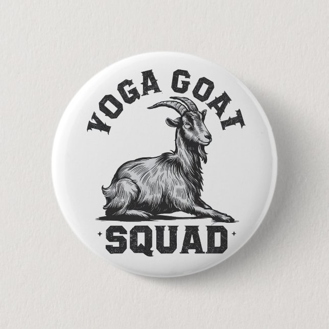 Yoga Goat Squad Funny Goat Meditation Lover  Button (Front)