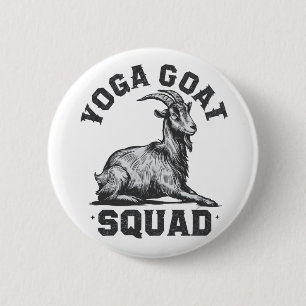 Yoga Goat Squad Funny Goat Meditation Lover  Button