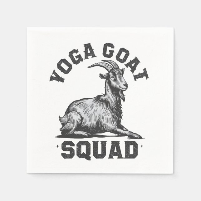 Yoga Goat Squad Funny Goat Meditation Lover  Napkins (Front)