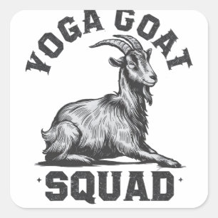 Yoga Goat Squad Funny Goat Meditation Lover Square Sticker