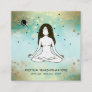 *~* Yoga Goddess Celestial  Moon Magic Boho Teal Square Business Card