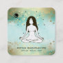 *~* Yoga Goddess Celestial  Moon Magic Teal  Boho Square Business Card