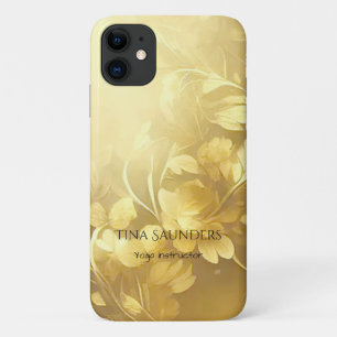 Yoga gold flowers custom name iPhone 11 case