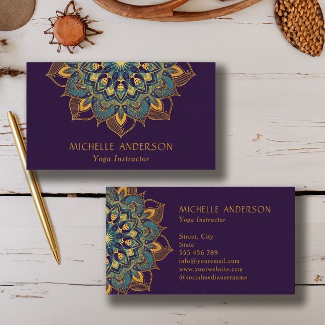 Yoga Gold Mandala Business Card (Yoga Gold Mandala Business Card)