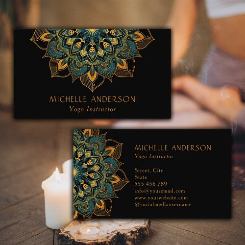 Yoga Gold Mandala Business Card