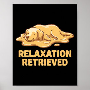 Yoga Golden Retriever Dog Lover Art  Poster