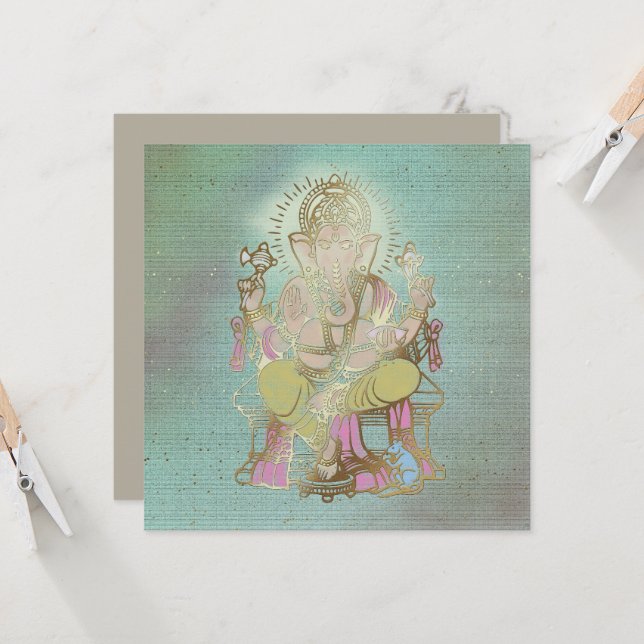 YOGA - Greeting Card, Ganesha Card (Front/Back In Situ)
