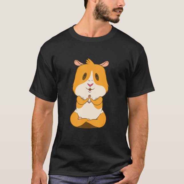 Yoga Guinea Pig Meditation T-Shirt (Front)
