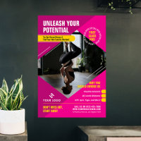 Yoga Gym Classes Girly Pink Modern Marketing Photo