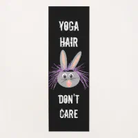 Yoga Hair Don't Care Funny Saying Yoga Mat