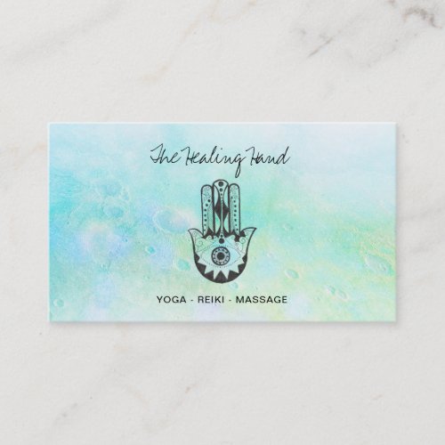  Yoga Hamsa Hand of Fatima _ Craters of Moon Business Card