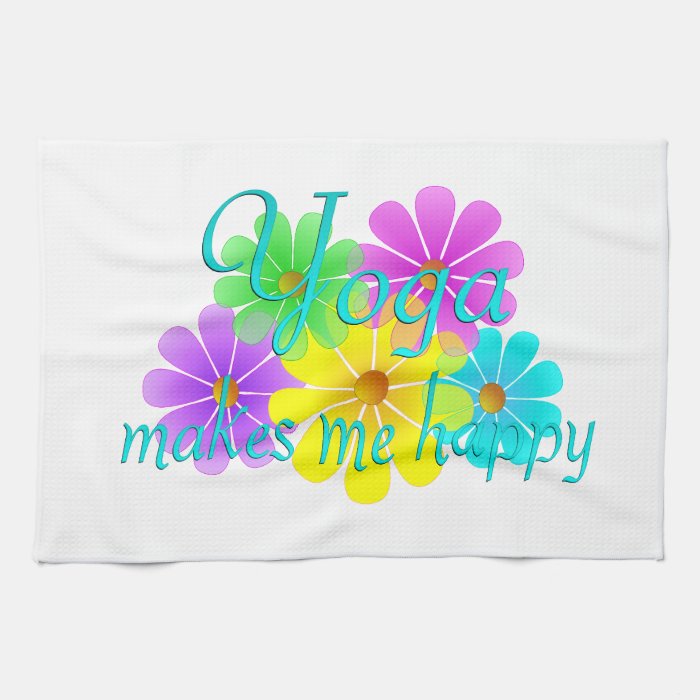 Yoga Happiness Flowers Hand Towels