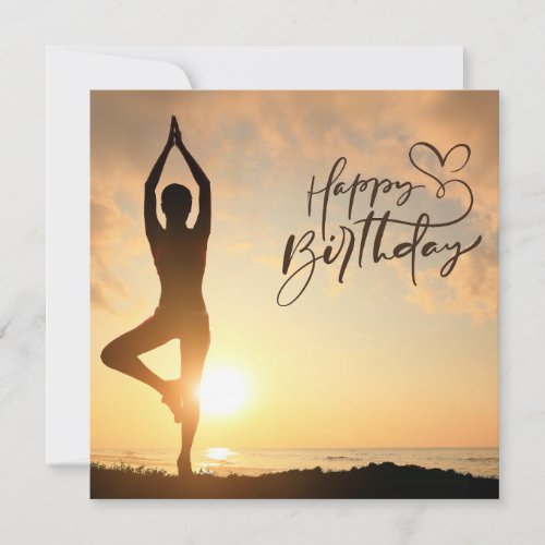 Yoga Happy Birthday Card