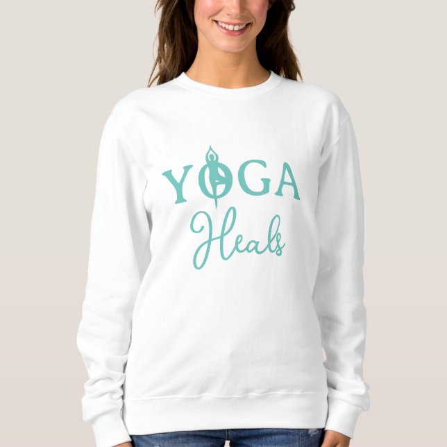 Yoga Heals long sleeve shirt with asana silhouette (Front)