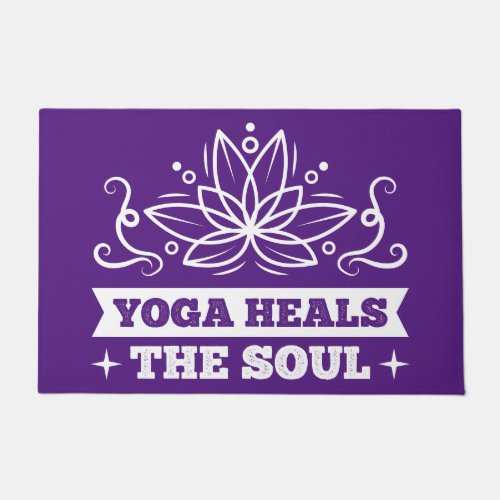 Yoga Heals Soul Quote Zen Meditation Namaste Doormat