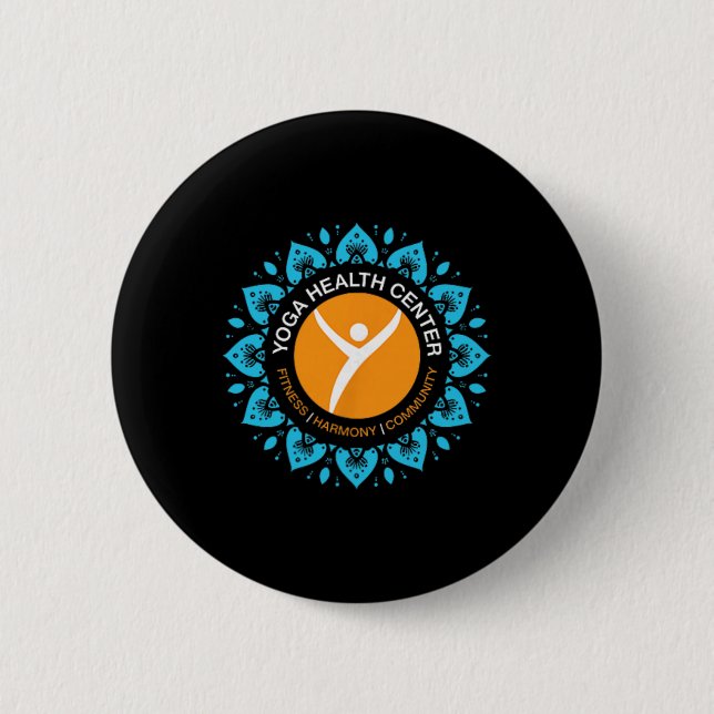Yoga Health Center Love Word Cloud Design  Button (Front)