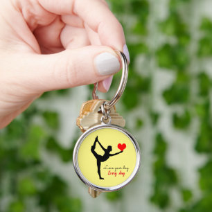 Yoga Heart & Love your day, Every day / Yogini Key Keychain