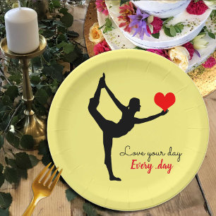 Yoga Heart & Love your day, Every day / Yogini Pap Paper Plates