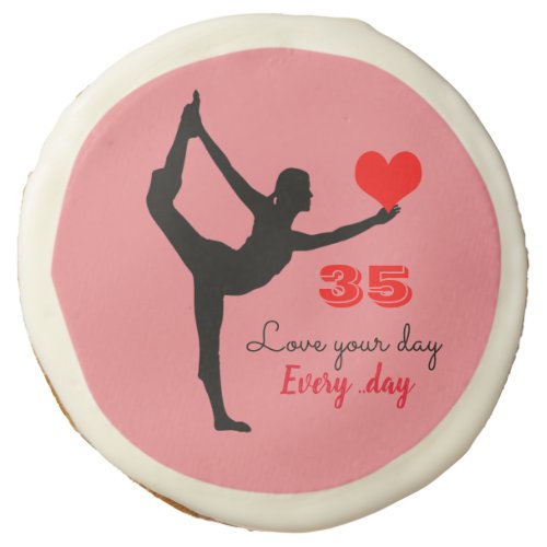 Yoga Heart  Love your day Every day  Yogini  Su Sugar Cookie