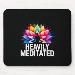 Yoga Heavily Meditated Lotus Flower Watercolor Zen Mouse Pad
