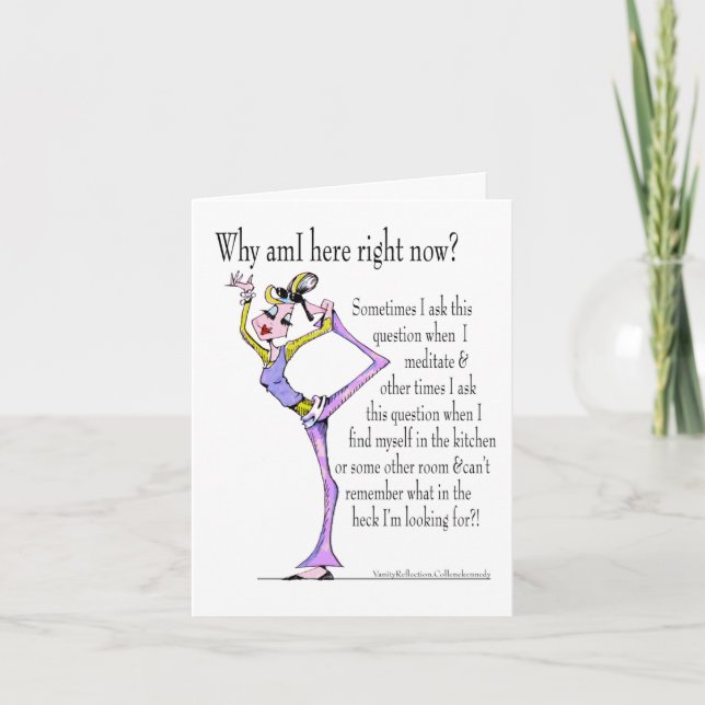 Yoga humor inspirational notecard - Must see back! (Front)