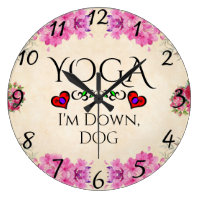Yoga I'm Down, Dog Wall Clock