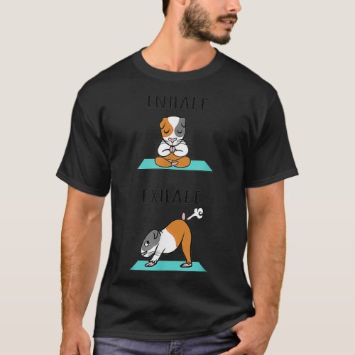 Yoga Inhale Exhale Guinea Pig Pet  T_Shirt