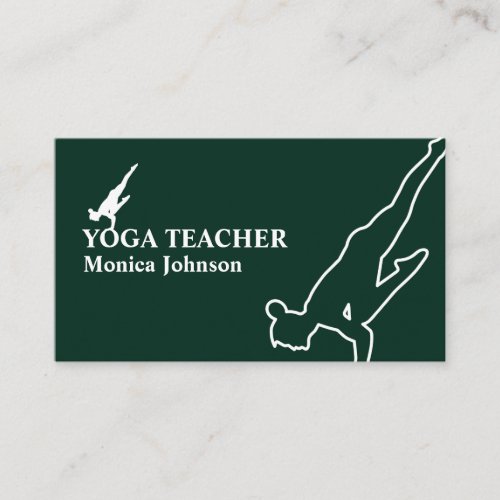 Yoga inspired green  business card