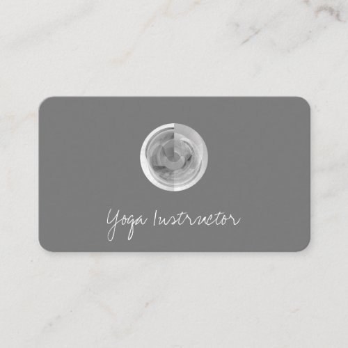 Yoga Instructor Abstract Sphere Gray Business Card