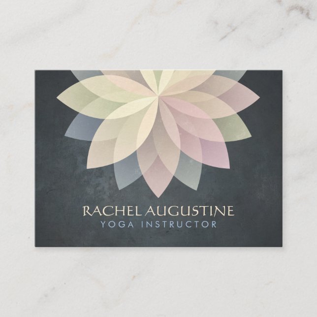 YOGA Instructor Appointment Colorful Lotus Mandala Card (Front)