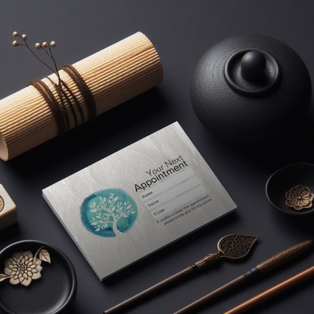 YOGA Instructor Appointment Modern Watercolor Tree Card (Creator Uploaded)