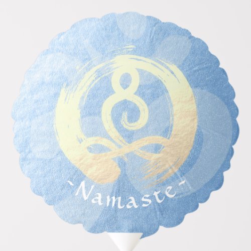 Yoga Instructor Blue  Gold Meditation Pose ZEN OM Balloon