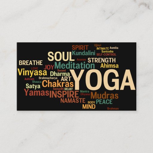 Customizable YOGA Instructor Business Card - Yoga Words