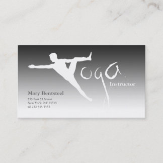 Yoga Instructor Business Card Grey Silver