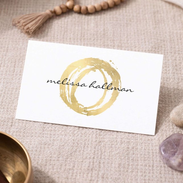 Yoga Instructor Business Card Minimal Gold Logo (Creator Uploaded)