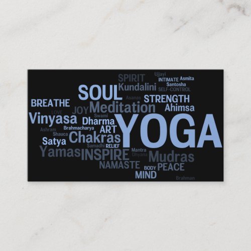 YOGA Instructor Business Card - Yoga Words