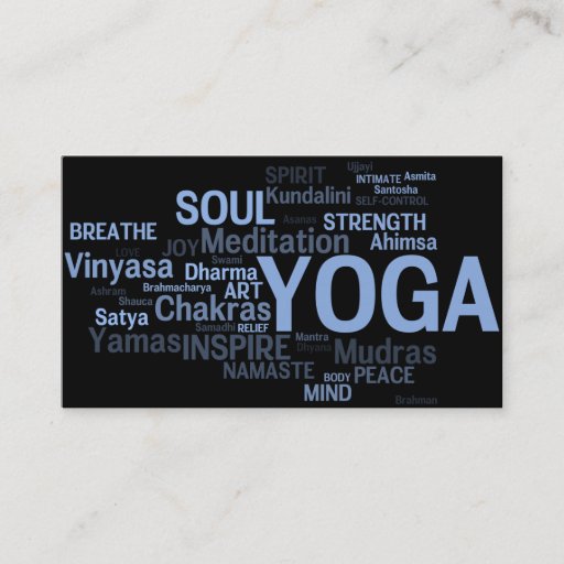 Customizable YOGA Instructor Business Card - Yoga Words