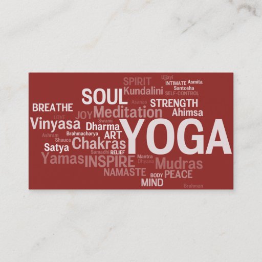 Customizable YOGA Instructor Business Card - Yoga Words