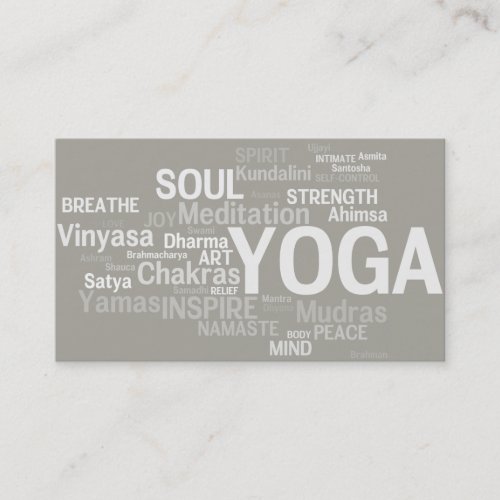 YOGA Instructor Business Card - Yoga Words
