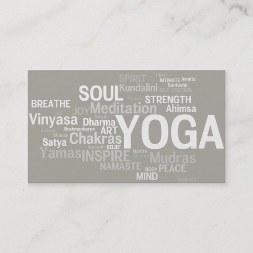 Customizable YOGA Instructor Business Card - Yoga Words