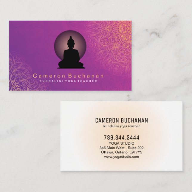 Yoga Instructor Business Cards (Front/Back)