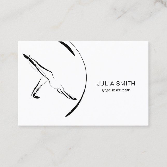 Yoga instructor card with two yoga poses (Front)