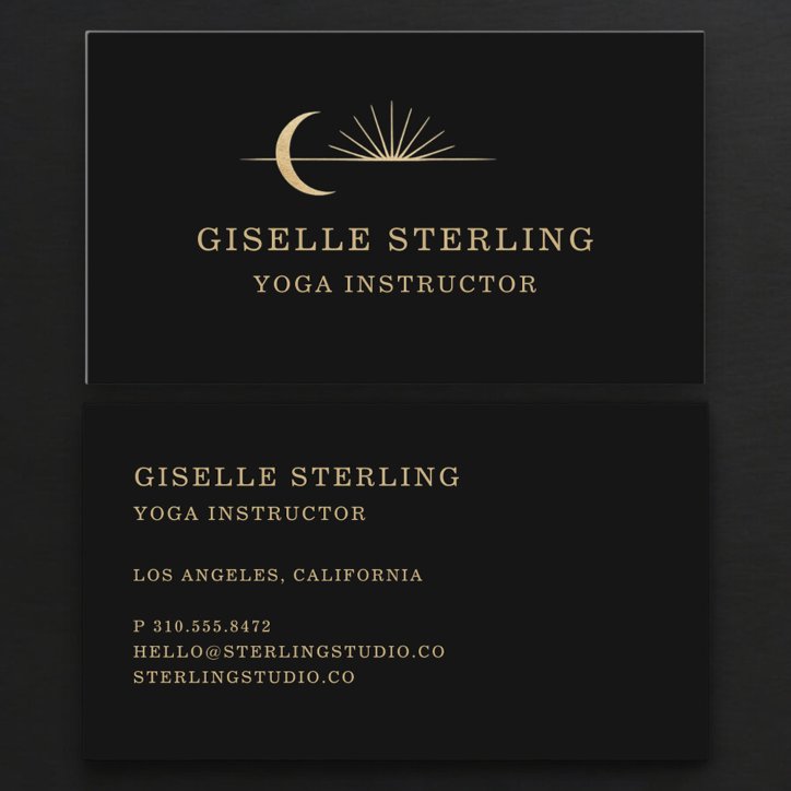 Yoga Instructor Celestial Sun Moon Business Card