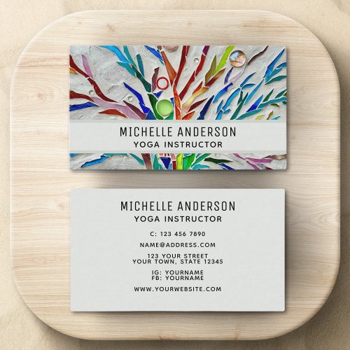 Yoga Instructor Colorful Business Card
