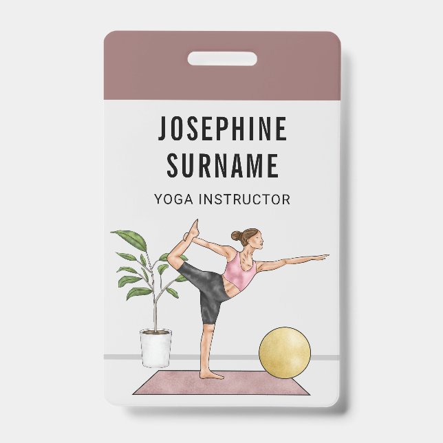 Yoga Instructor Dancer Pose Meditation Trainer Badge (Front)