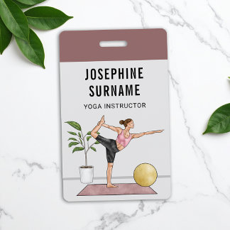 Yoga Instructor Dancer Pose Meditation Trainer Badge
